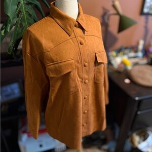 Burnt Orange Suede Shacket